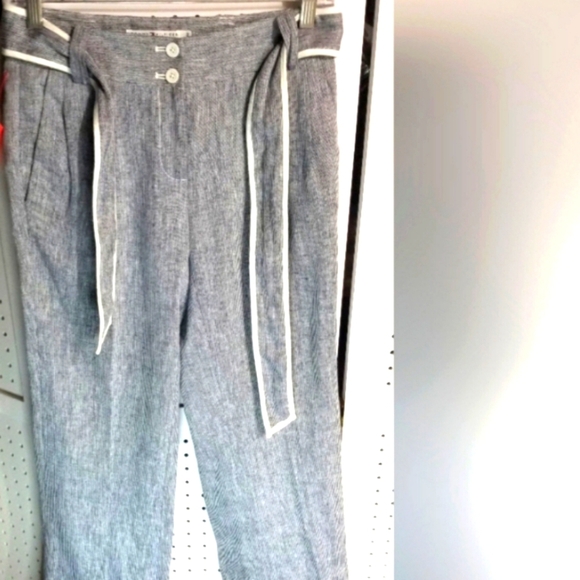 Tommy Hilfiger belted LINEN pants - Picture 1 of 2